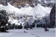 Ponte dell'Immacolata sulla neve in Alta Badia 